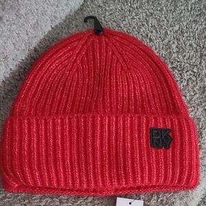 DKNY Women Bright Red Kids BeanieHat